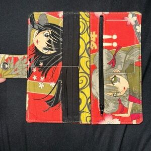 Anime girl Print Wallet with Red and Black Accents